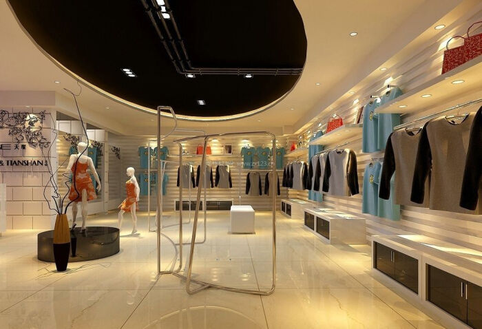 服装店吊顶装修3d效果图
