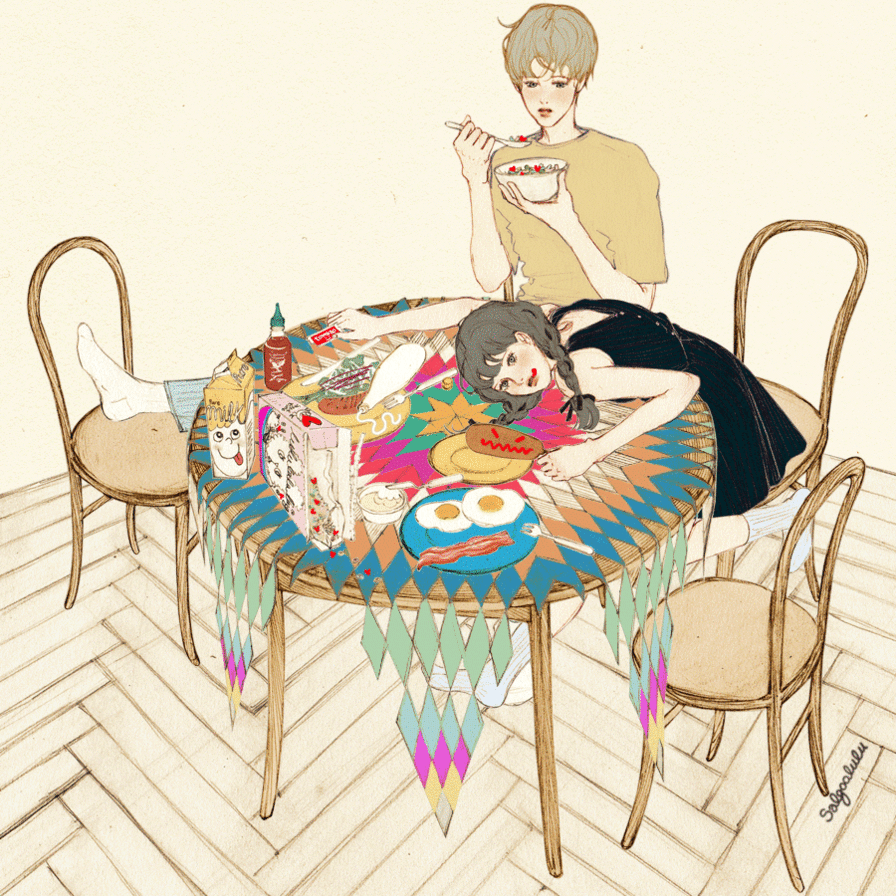は蛋|韩国插画师salgoo - 堆糖,美图壁纸兴趣社区