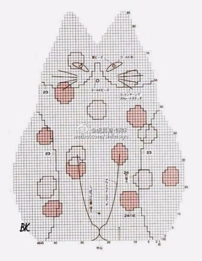 咩咩每日一毒 第340弹 编织图解 钩针 猫咪抱枕 # 其实钩针棒针都