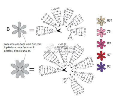 钩针图解 花饰物 项链 diy