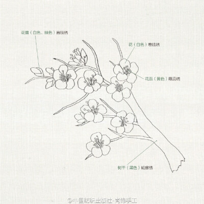 尚锦刺绣课# 花,树,果实中的树.