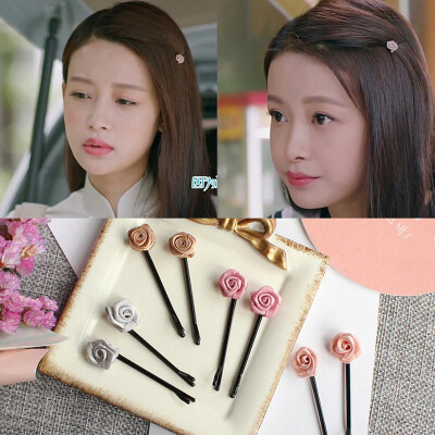 张果果同款发夹玫瑰小发夹 头饰 成人小发卡头饰 夹子 韩版 成人