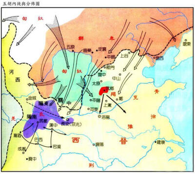 五胡乱华示意图