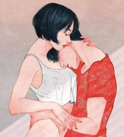 表现男女亲密关系的插画有很多,不过名为zipcy(梁世恩)的韩国首尔画家