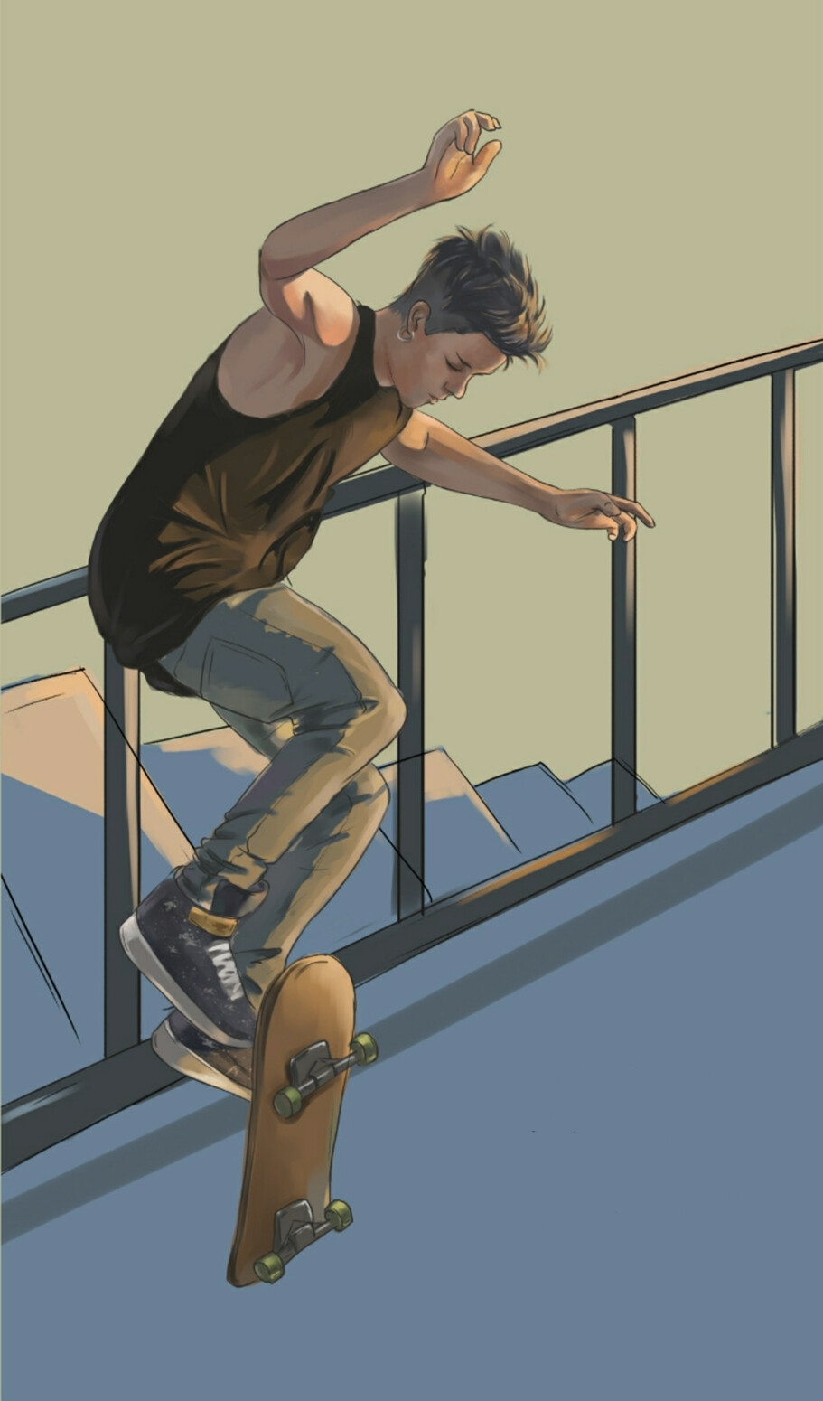 滑板少年 帅气动漫图片