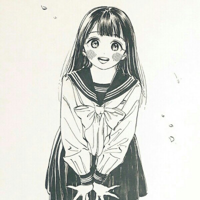 动漫 头像 女生 黑白 自截