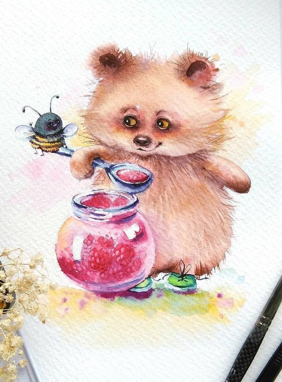 水彩 动物绘画 插画师@genechka_djogan