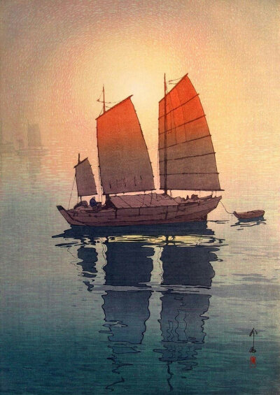 帆船手绘彩铅画图片