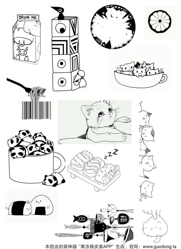 橡皮章素材a4自排,单图专辑有