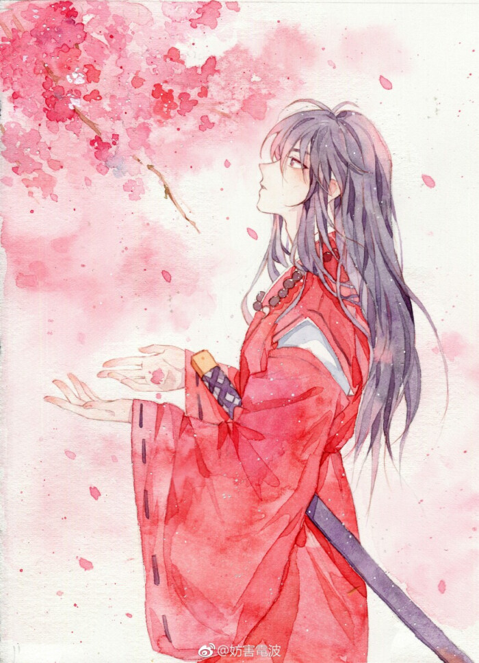 〖凉糕〗@妨害电波 水彩 唯美 古风少年 意境