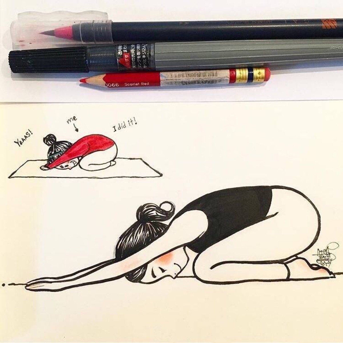 瑜伽上犬式简笔画图片