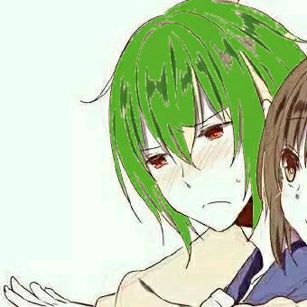 绿色头发的情侣头像图片