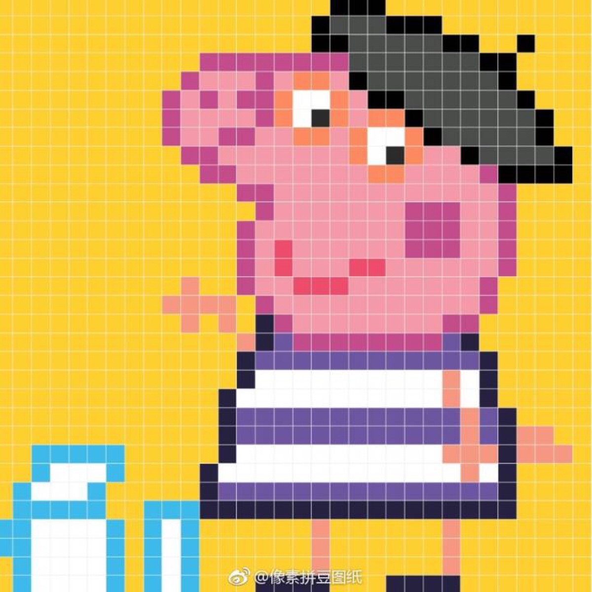 网红鸭拼豆豆图纸