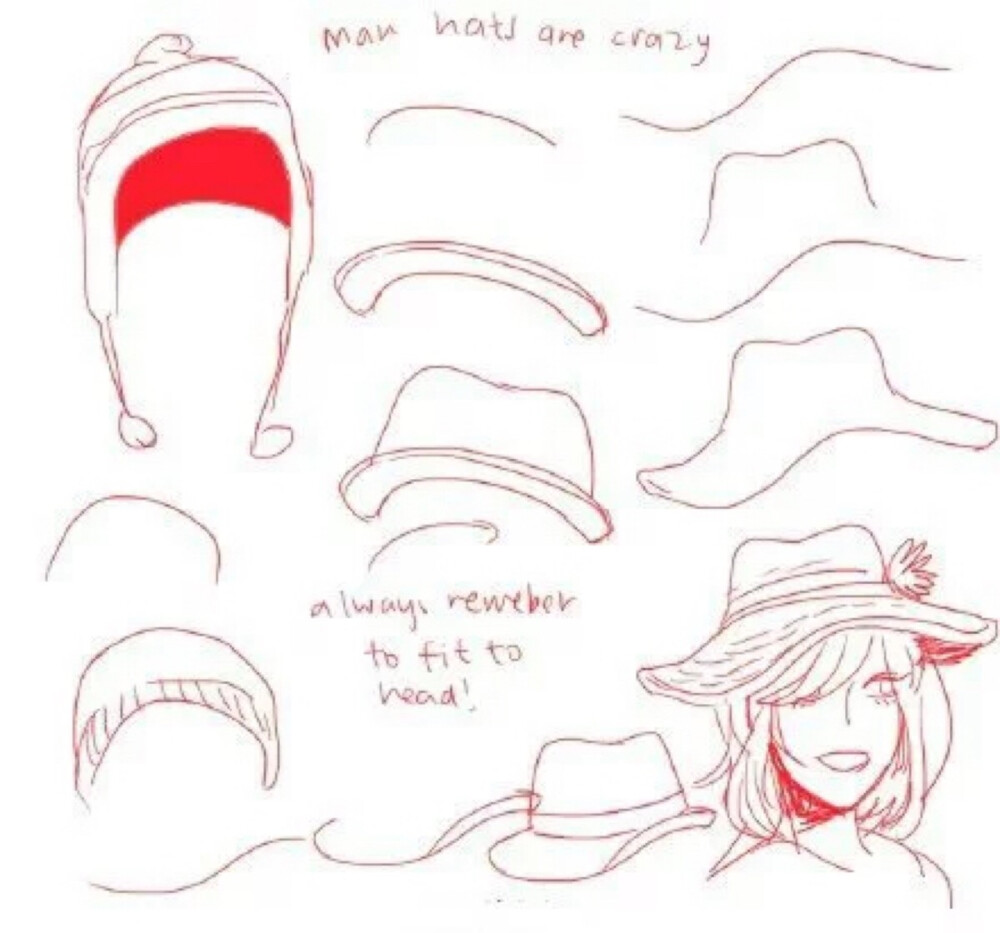 各种样式的帽子绘画教程
