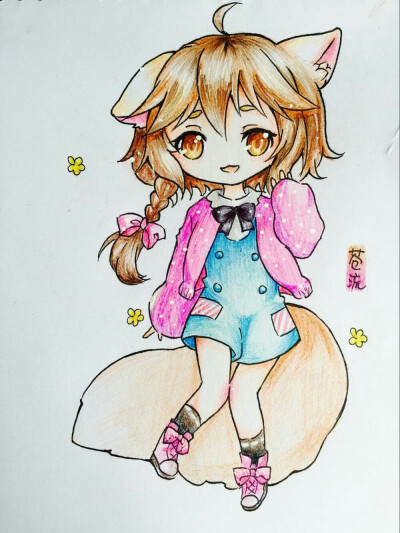 收集   点赞  评论  手绘 彩铅 q版 女孩 0 254 小花15  发布到  动漫