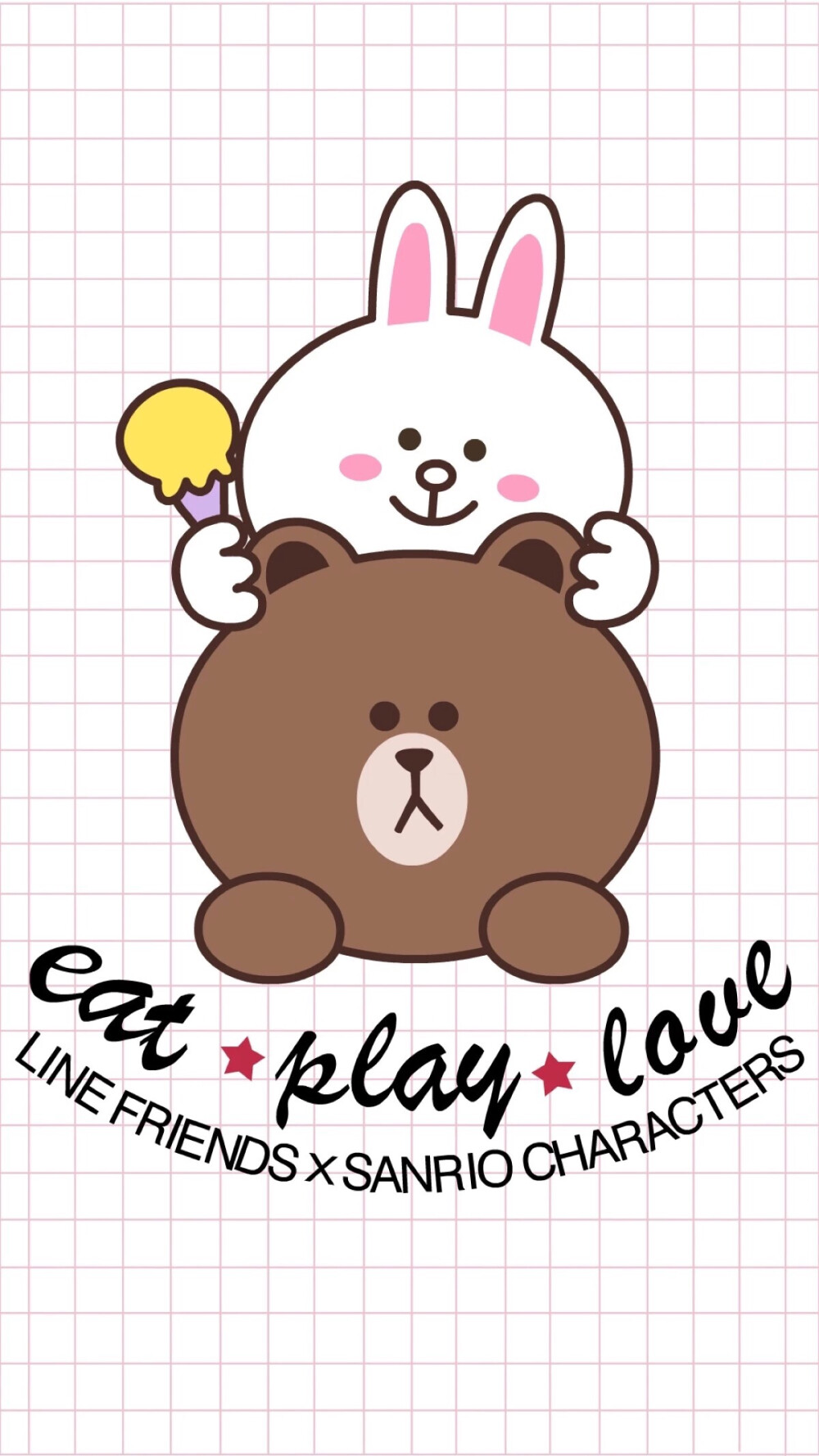 iphone 壁纸 line cony brown 可妮 布朗 莎莉 熊大