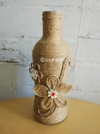 麻绳玻璃瓶diy花瓶图案图片
