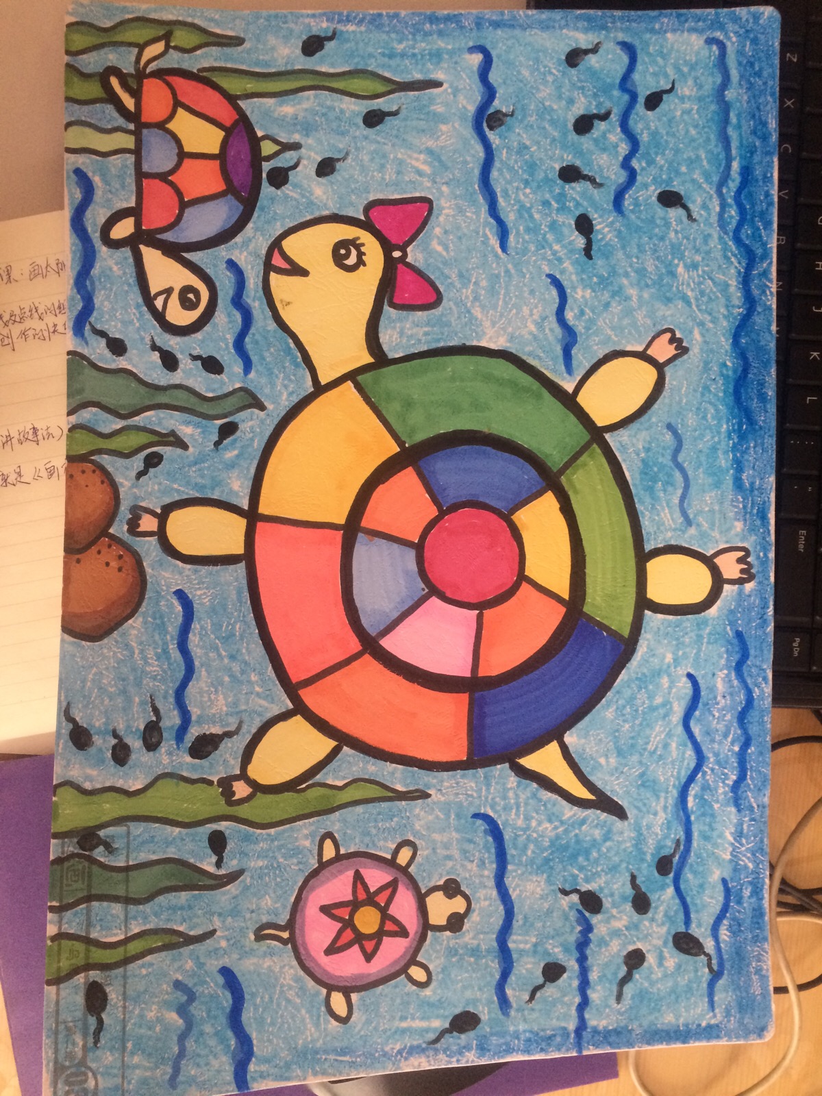 儿童画乌龟简单画法图片