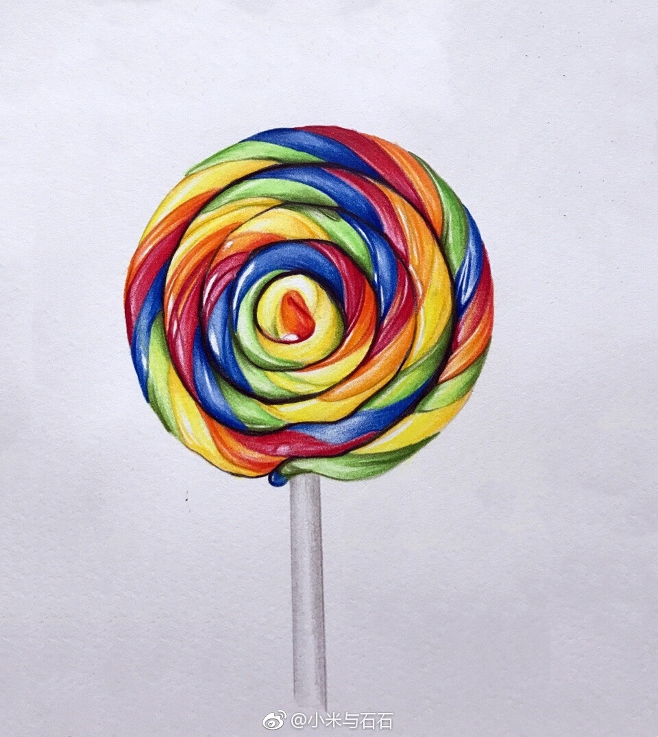 彩铅手绘――棒棒糖(作者:@小米与石石)