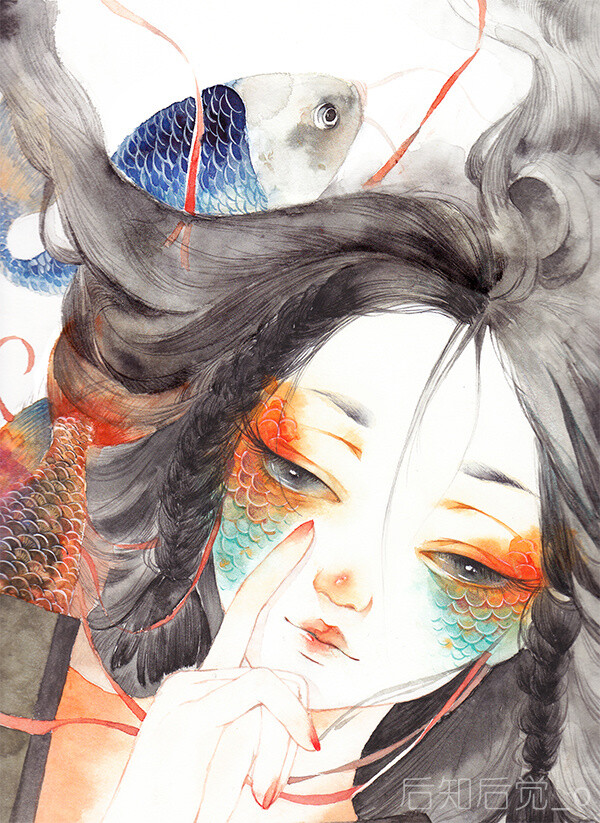 古风插画 水彩画 作者by涂鸦王国 后知后觉_o