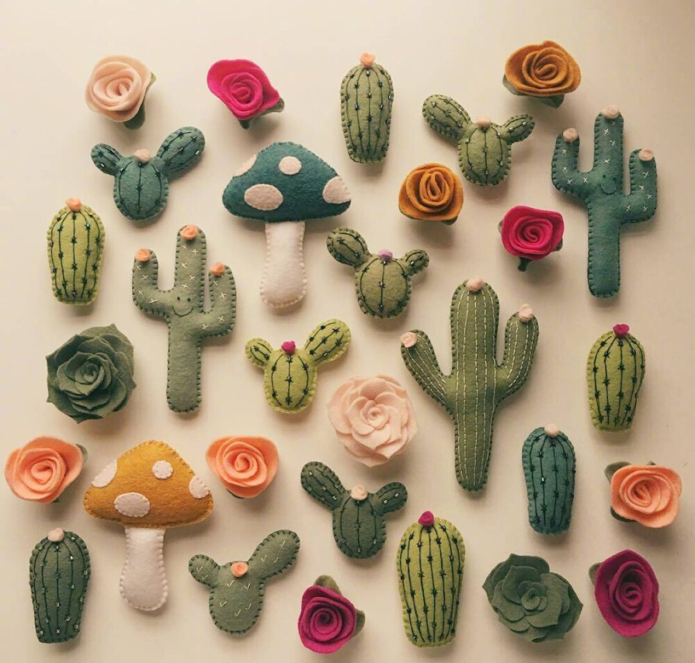 仙人掌系列手作不织布 ins:lunabeehive