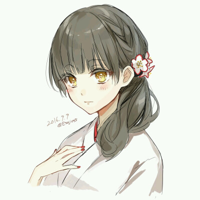 动漫 和服 女生 头像 手绘↙ 璃