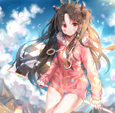 头像/壁纸/锁屏/背景/高清/美少女/红瞳/黑发/双马尾/长腿/傲娇/御姐