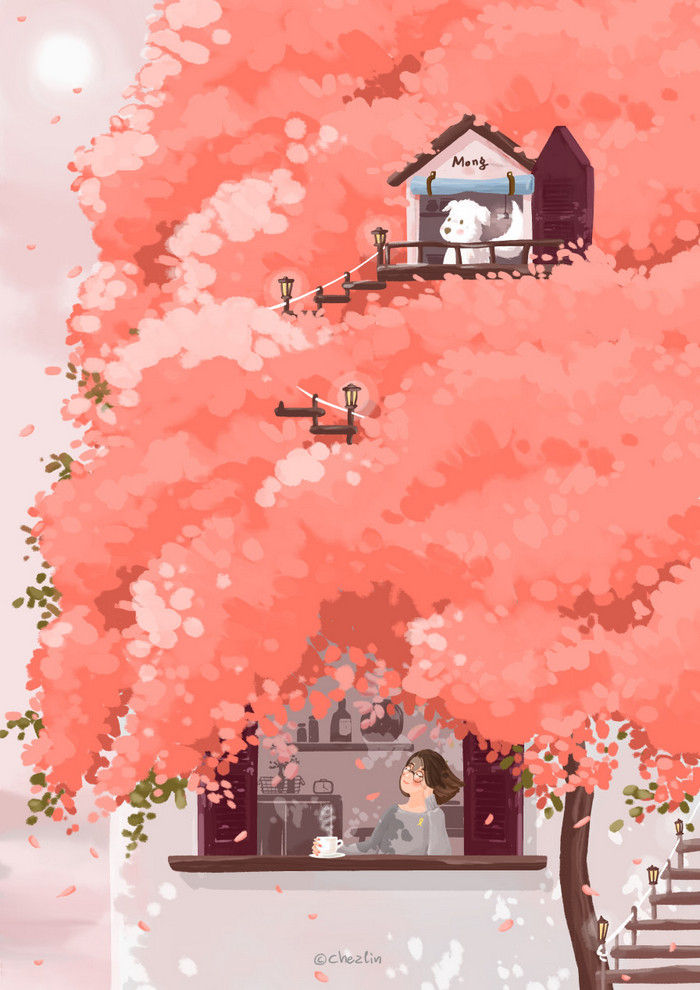柔和的色彩,温暖的插画 ~ 画师chezlini作品