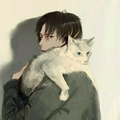 动漫头像人和猫