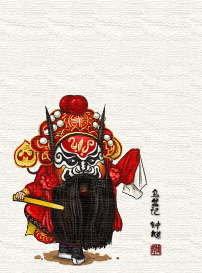 中国戏曲绘画马克笔图片