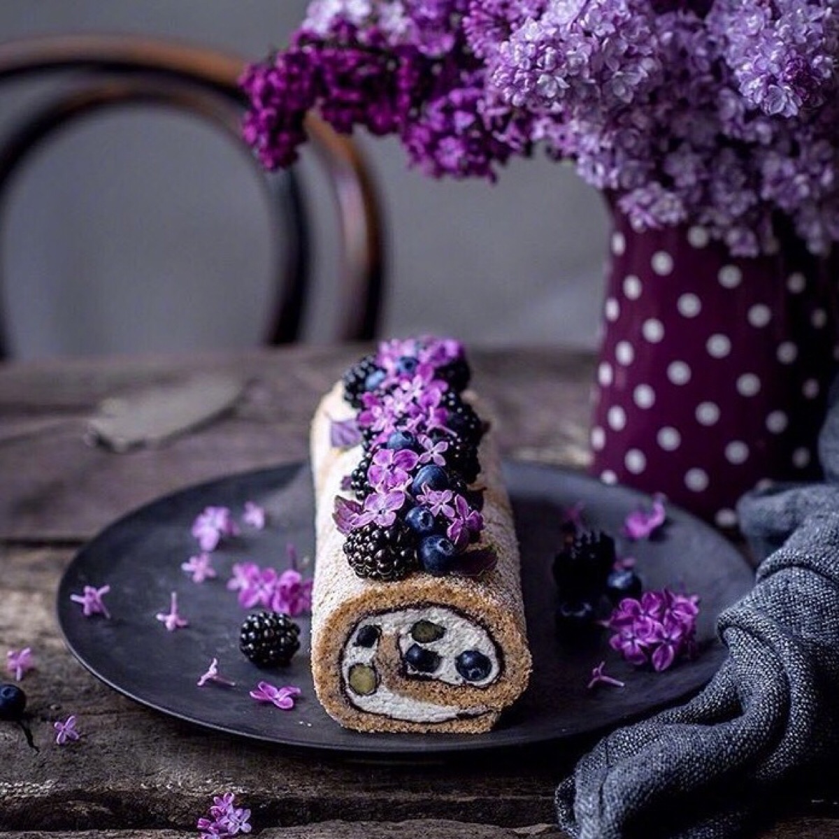 蓝莓 蛋糕 意境 美食