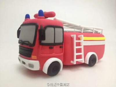 彩泥消防车制作方法图片