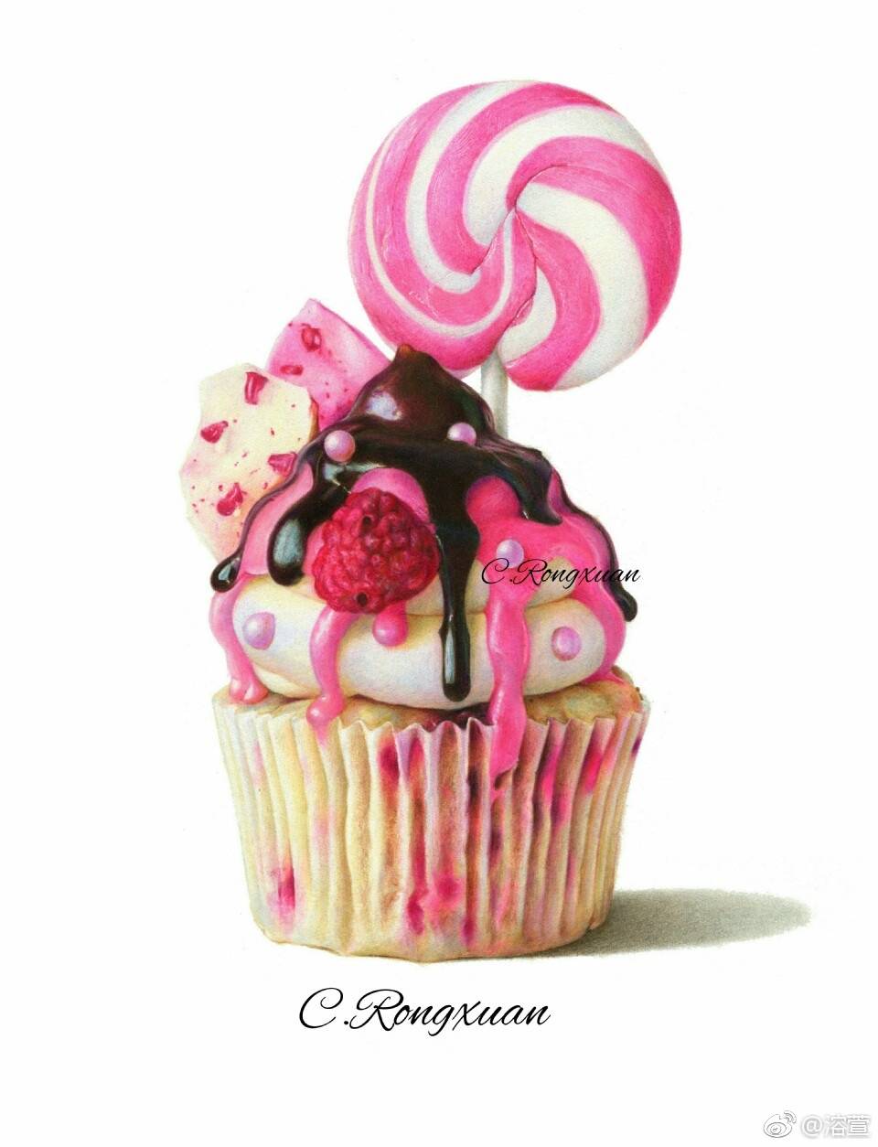 彩铅手绘# 棒棒糖蛋糕(作者:@溶萱)