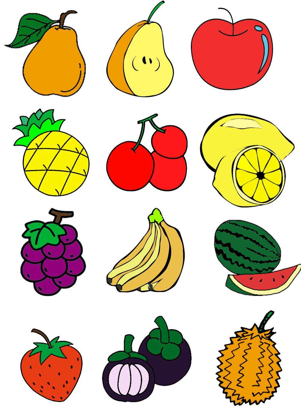 100种水果简笔画卡通图片