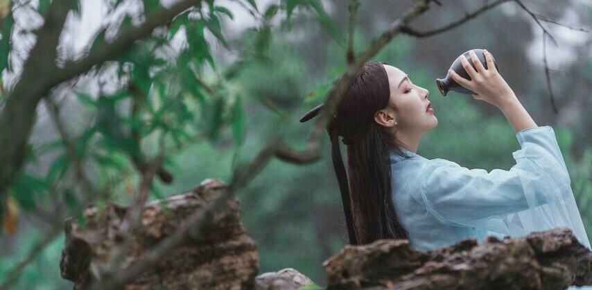 汉服,古风女头,真人
