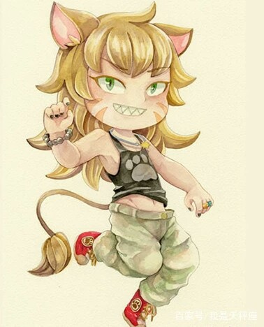 十二星座拟人图狮子