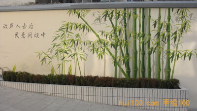 竹子彩绘图片
