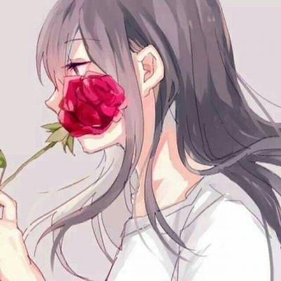 玫瑰少女头像 唯美图片