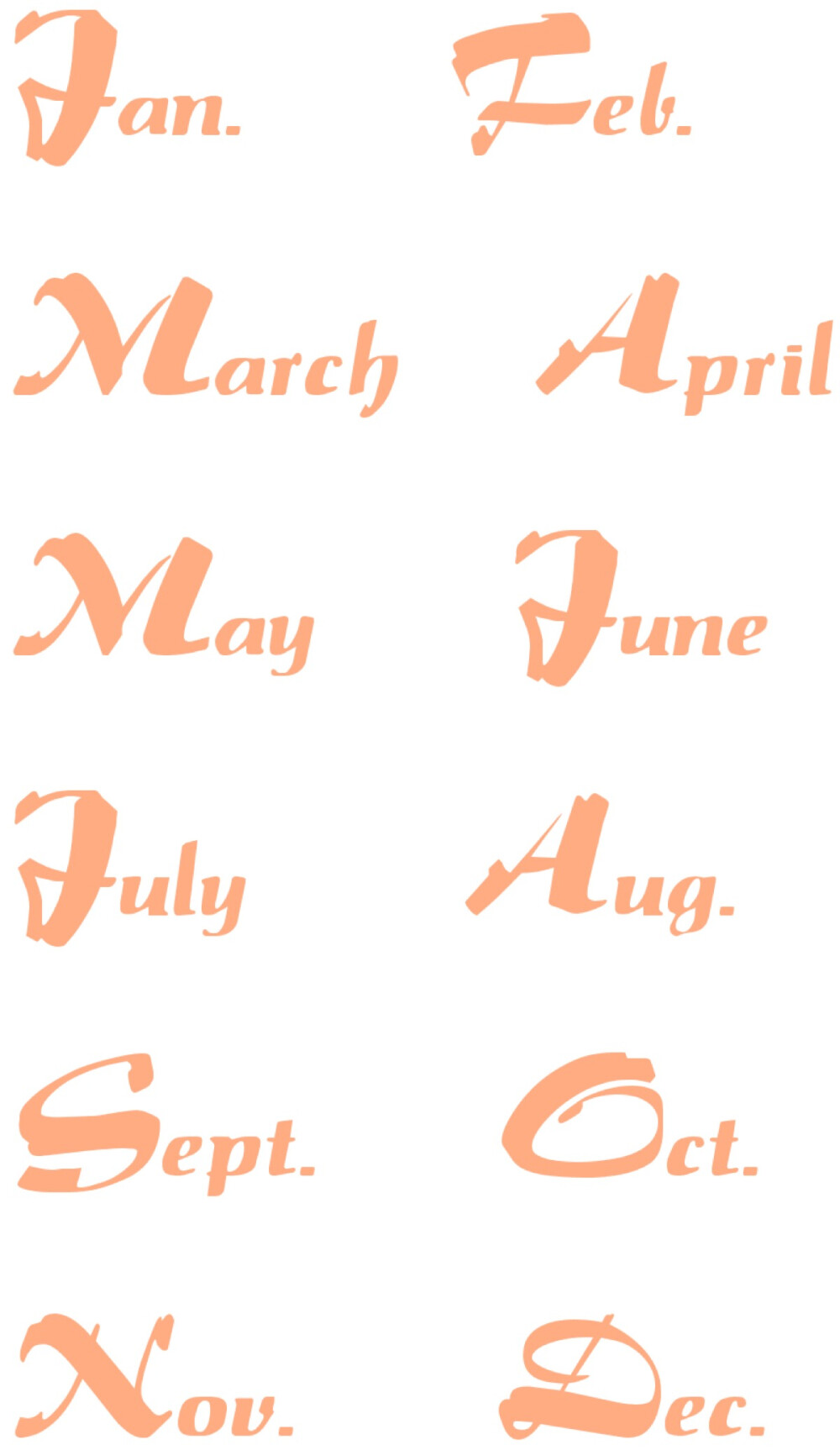 英文艺术字 月份 - 堆糖,美图壁纸兴趣社区