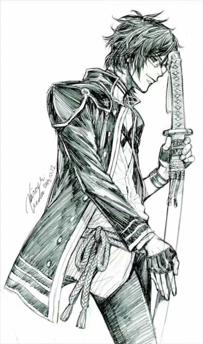 刀剑乱舞 插画 转自p站 作者上田宏 明石国行