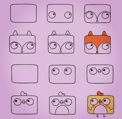 幼儿 图片评论 0条  收集   点赞  评论  梯形小动物简笔画可爱又简单