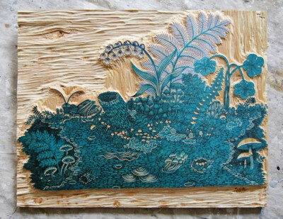 美国艺术家 tugboat printshop 木版画作品 