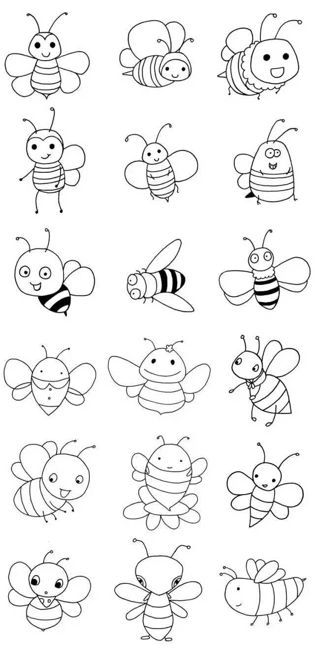 春天蝴蝶蜜蜂简笔画图片