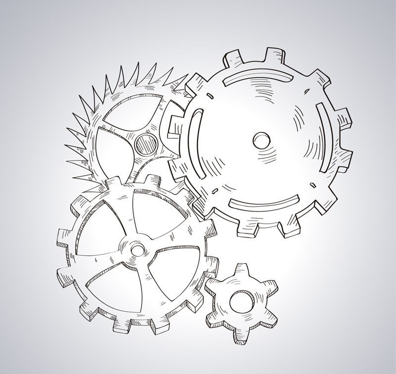 手帐素材——齿轮