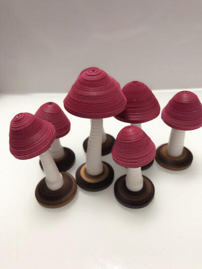衍纸立体盆栽蘑菇图片