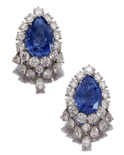 收集   点赞  评论  钻石和海蓝宝石耳环,卡地亚 0 67 d夏日如花