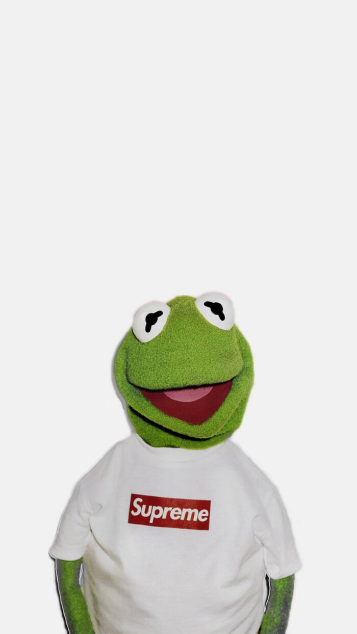 手机壁纸可爱公仔青蛙supreme