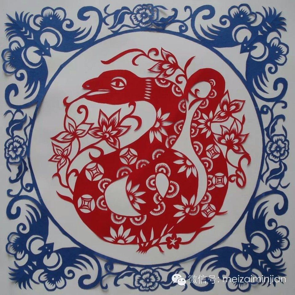 传统文化之十二生肖剪纸——巳蛇