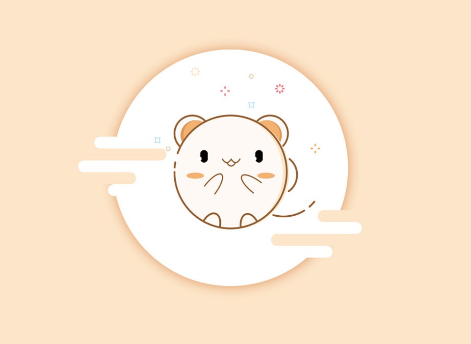 圆溜溜的十二生肖头像——鼠