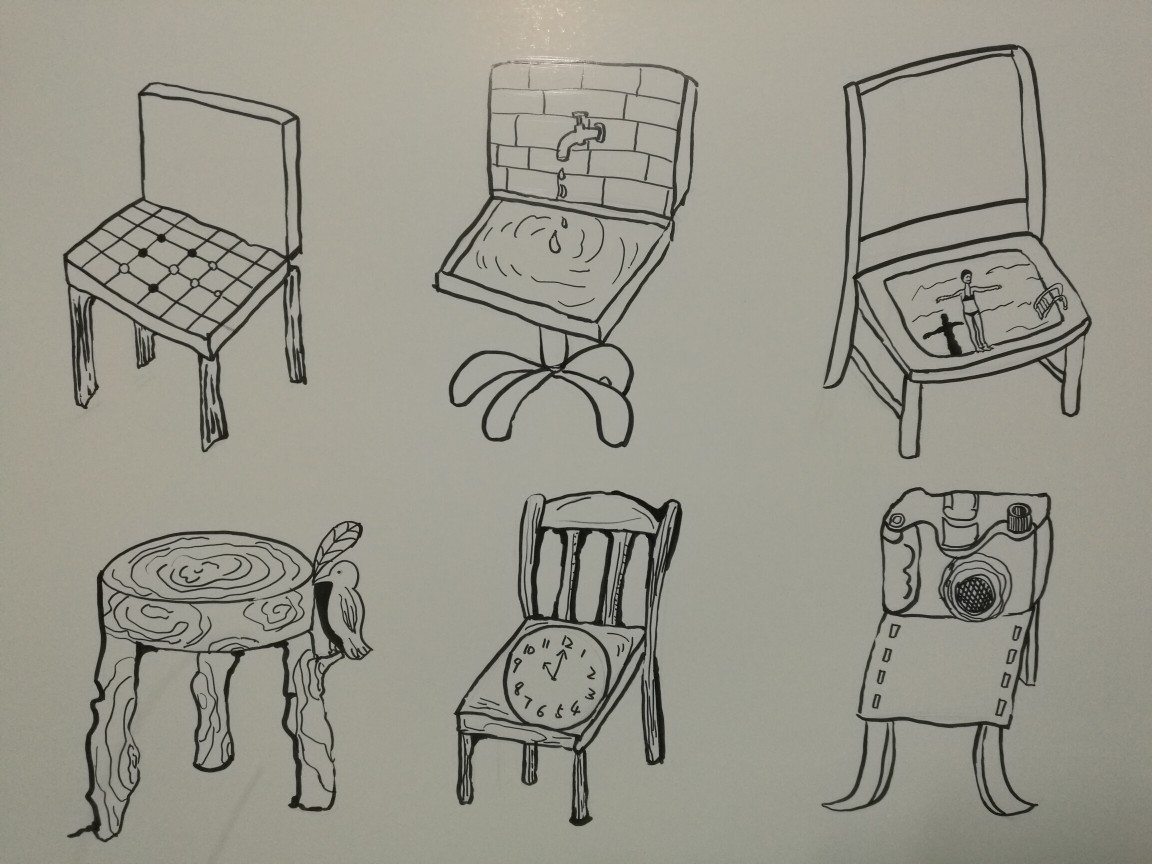 画奇形怪状的椅子图片
